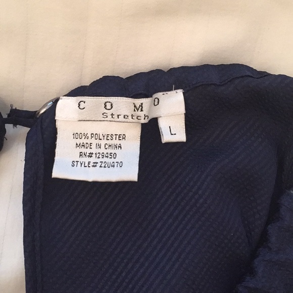 Como Sateen Sleeveless Tunic w/Chain Detail - Navy - Picture 6 of 7